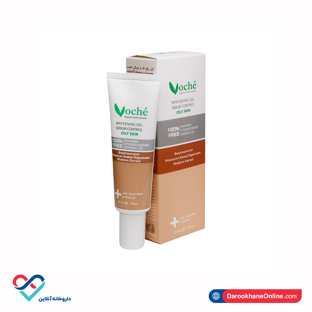 voche whaitening oily1.jpg کرم ضد لک و تیرگی وچه پوست چرب و مستعد آکنه 30 میل - Image 1